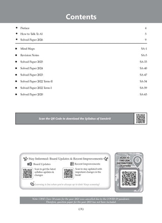 CBSE Previous Years Papers Sanskrit, Class 10 | Year-wise (2020-2026) | Latest Syllabus April 2026 | NCERT & Competency-Based Questions | For 2027 Exam | Oswaal AI