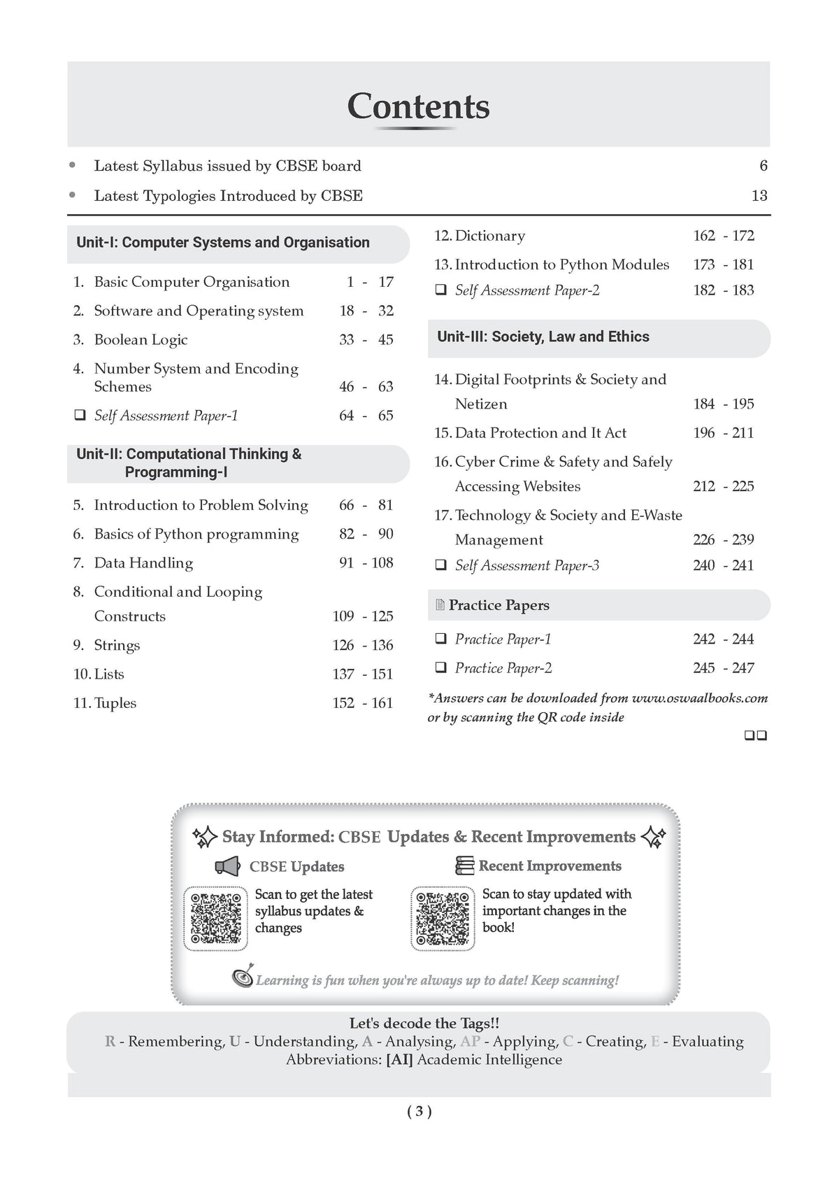 CBSE Class 11 Computer Science Question Bank | Chapter & Topic-wise Solved Papers (2017-2026) | Based on Latest Syllabus (April 2026) | Includes 2026 Papers | For 2027 Exam