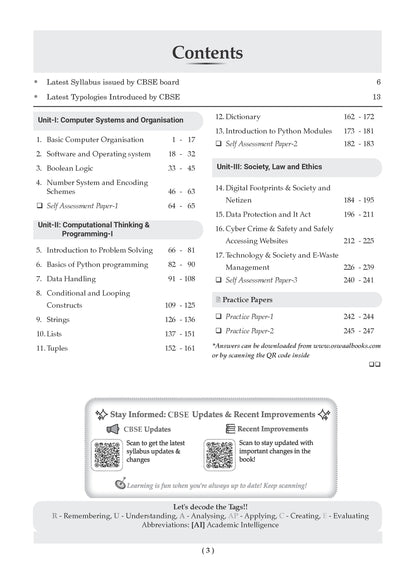CBSE Class 11 Computer Science Question Bank | Chapter & Topic-wise Solved Papers (2017-2026) | Based on Latest Syllabus (April 2026) | Includes 2026 Papers | For 2027 Exam
