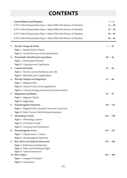Karnataka II PUC Chapter-wise & Topic-wise Question Bank Class 12 Physics | 1550+ Questions | Revision Notes, Mind Maps, Mnemonics | Fully Solved PYQs (2026-2017) | 2027 Board Exam | Oswaal AI