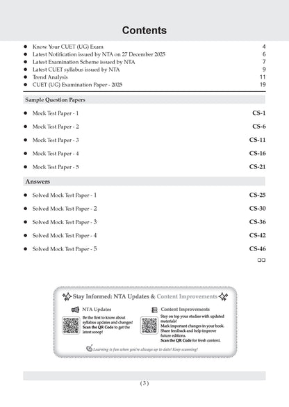 Oswaal NTA CUET (UG) 5 Mock Test Papers Computer Science For 2026 Exam (Section-II) (as per latest 27 Dec., notification) | 300+ MCQs for Practice | Includes 2025 Paper- fully solved | With Oswaal AI