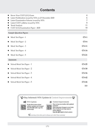 Oswaal NTA CUET (UG) 5 Mock Test Papers Computer Science For 2026 Exam (Section –II) (as per latest 27 Dec., notification) | 300+ MCQs for Practice | Includes 2025 Paper- fully solved | With Oswaal AI