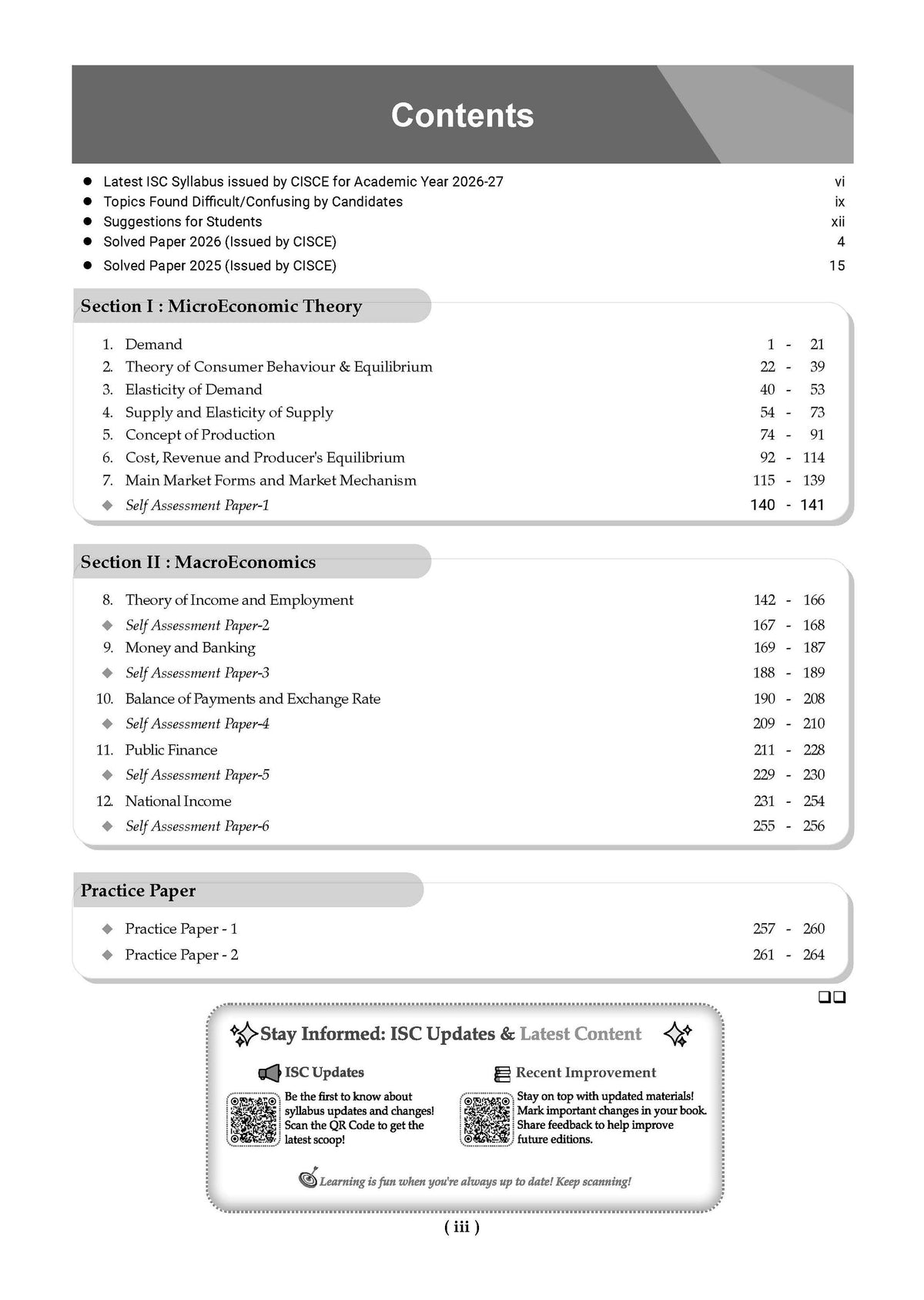 Class 12 ISC Economics Question Bank (2017-2026) | Chapter-wise & Topic-wise with Competency Based Questions | For 2027 Exam | With Solved 2026 Board Paper | Self-Assessment Papers