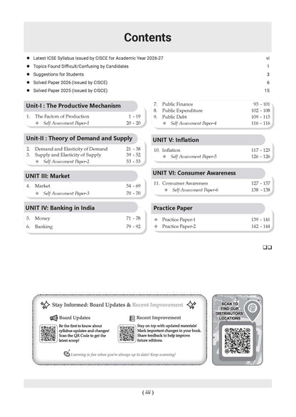 Class 10 ICSE Question Bank Economics (2017-2026) | For 2027 Exam Chapter-wise & Topic-wise with Competency Based Questions | Includes 2026 Paper- fully solved | Self-Assessment Papers | Practice Papers