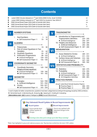 CBSE & NCERT One for All Class 10  Mathematics Standard (For 2027 Exam)