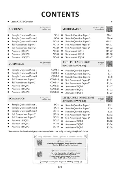 ISC 30 Combined Sample Question Papers Class-11 Commerce Stream (English Paper-1,English Paper-2, Accounts,Economics, Business Studies, Mathematics & Commerce)