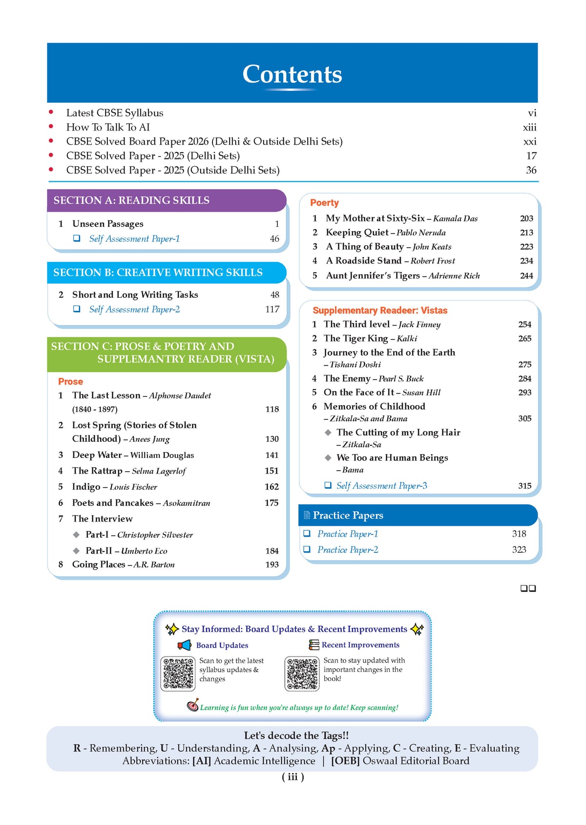 Oswaal CBSE Question Bank for Class 12 English Core, History, Political Science & Geography (Set of 4) Chapter & Topic-wise: Solved Papers (2017-2026) | Includes 2026 solved Papers | With Oswaal AI | For 2027 Exam