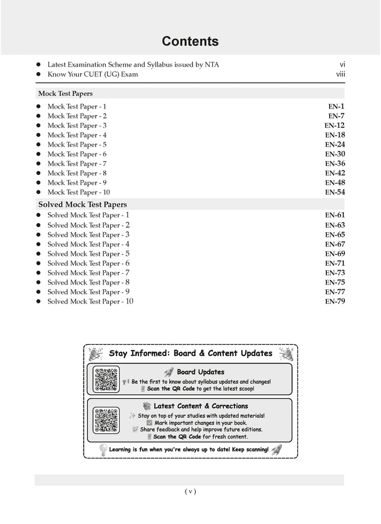 NTA CUET (UG) 10 Mock Test Papers | Section I English (For 2025 Exam) | With New Syllabus & Pattern Released on 1st March 2025