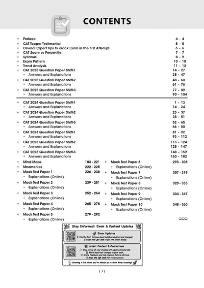 CAT (COMMON ADMISSION TEST) | 10 Mock Test Papers | For 2026 Exam