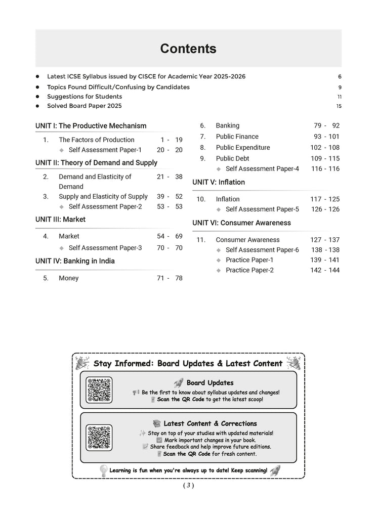 ICSE Question Bank Chapterwise & Topicwise Solved Papers Class 10 Economics For 2026 Exam