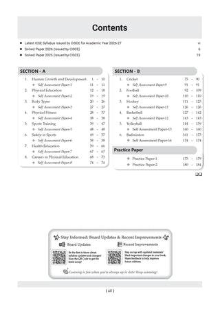 Class 10 ICSE Question Bank Physical Education (2017 – 2026) |For 2027 Exam Chapter-wise & Topic-wise with Competency Based Questions |  Includes 2026 Paper- fully solved | Self-Assessment Papers | Practice Papers