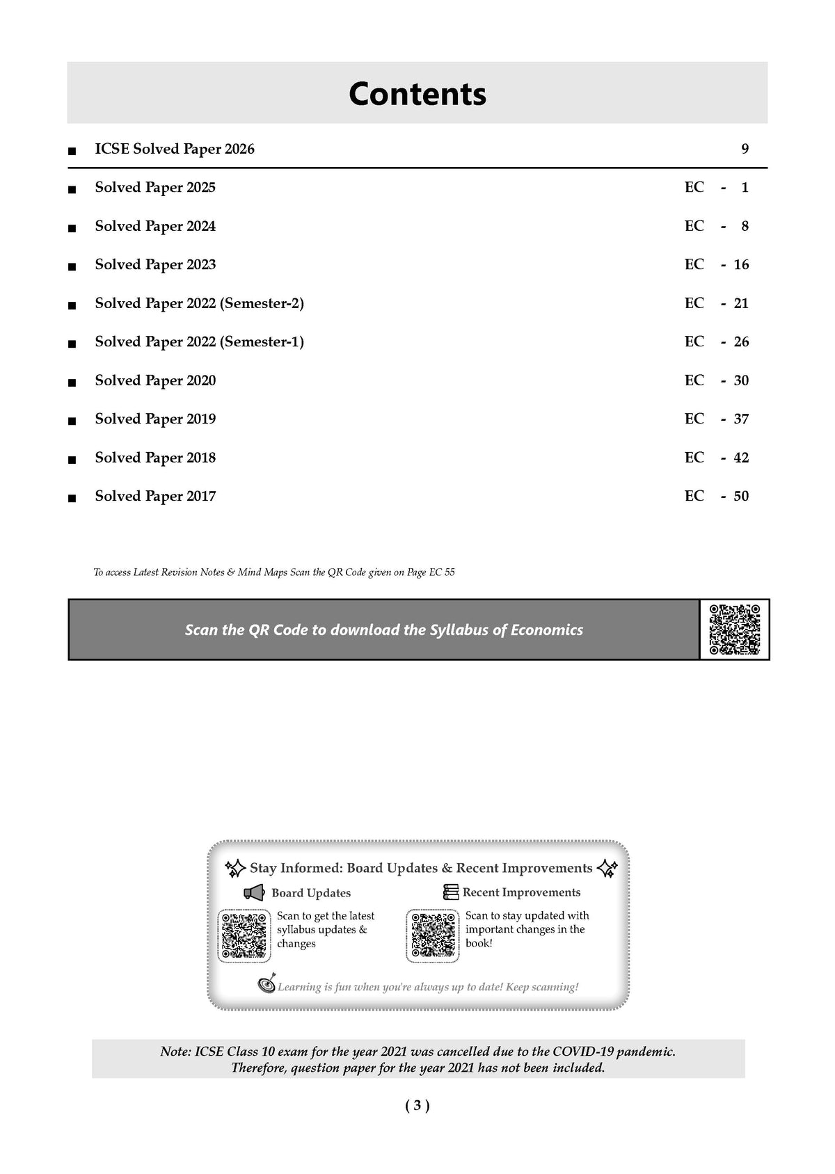 ICSE 10 Previous Years' Solved papers | Year-wise (2017-2026) | Class-10 | Economics | For 2027 Exam | Oswaal AI