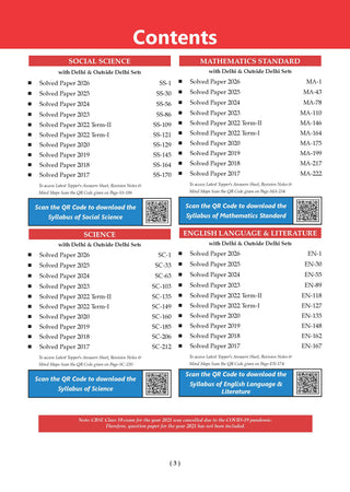 CBSE 10 Years' Solved Papers and Competency Focused Questions Chapter-wise Class 10 (Set of 2) English, Maths, Science, Social Science