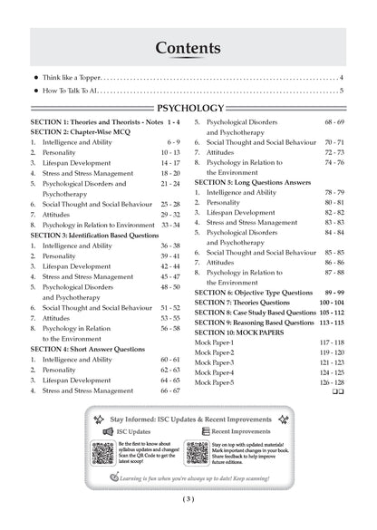 ISC | Topper Notes | Class 12 | Psychology with Oswaal.ai