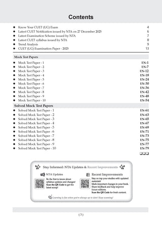 NTA CUET (UG) 10 Mock Test Papers English For 2026 Exam (Section –II) (as per latest 27 Dec., notification) | 500+ MCQs for Practice | Includes 2025 Paper- fully solved | With Oswaal AI