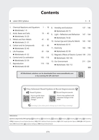 CBSE Workbook Class 10 Science (Updated as per NCF)