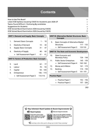 Class 10 ICSE Question Bank Economic Applications (2017 – 2026) |For 2027 Exam Chapter-wise & Topic-wise with Competency Based Questions |  Includes 2026 Paper- fully solved | Self-Assessment Papers | Practice Papers
