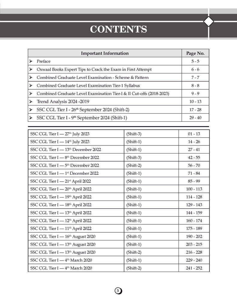 SSC (Staff Selection Commission)| CGL (Combined Graduate Level)|Tier-1| 27 Previous Solved Papers| Year-wise (2016 to 2024)| For Exam 2025