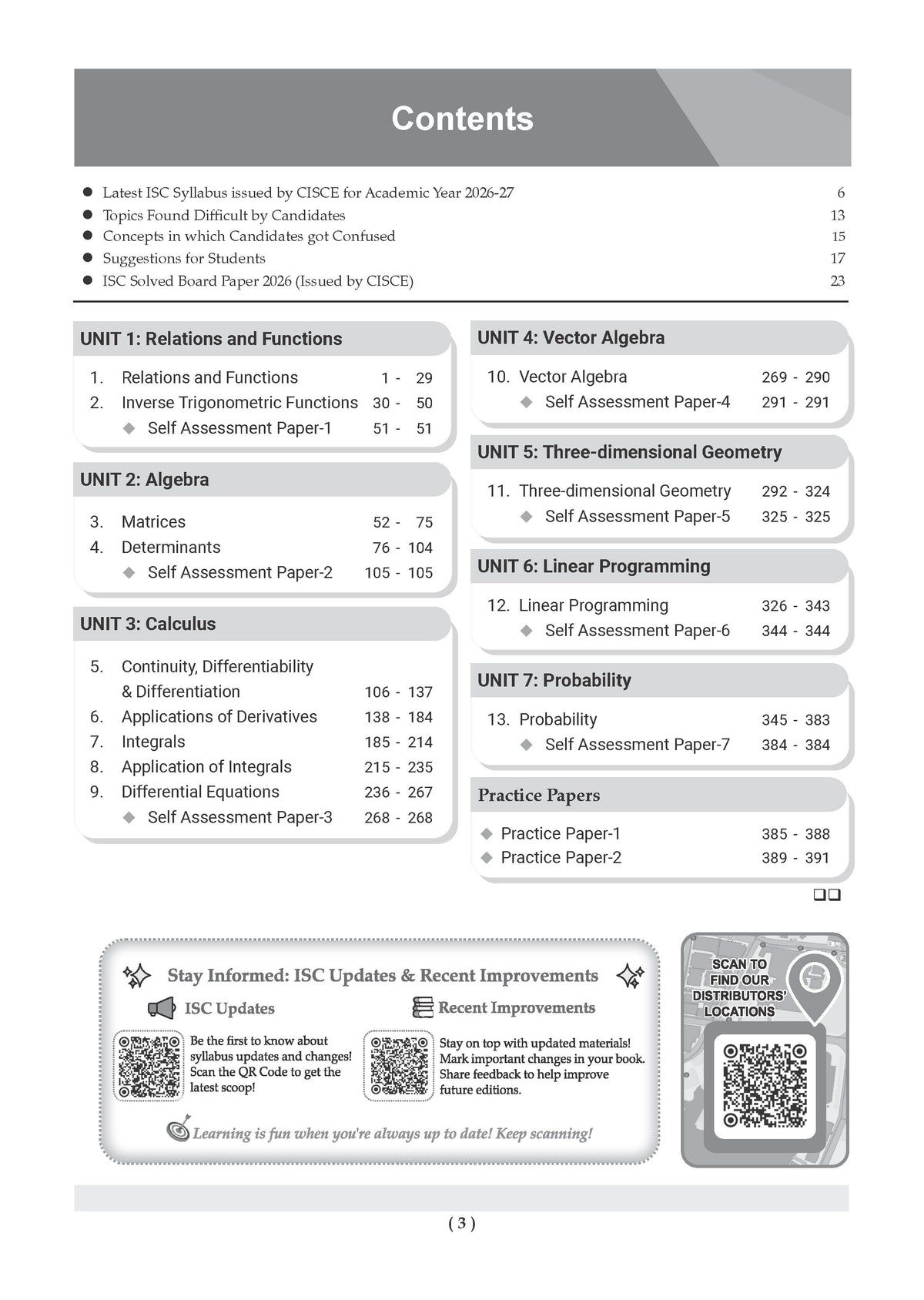 Class 12 ISC Mathematics Question Bank (2017-2026) | Chapter-wise & Topic-wise with Competency Based Questions | For 2027 Exam | With Solved 2026 Board Paper | Self-Assessment Papers