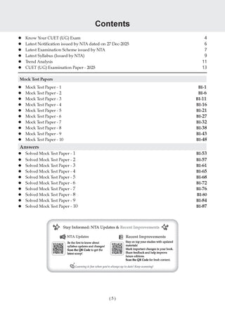 NTA CUET (UG) 10 Mock Test Papers Biology For 2026 Exam (Section –II) (as per latest 27 Dec., notification) | 550+ MCQs for Practice | Includes 2025 Paper- fully solved | With Oswaal AI