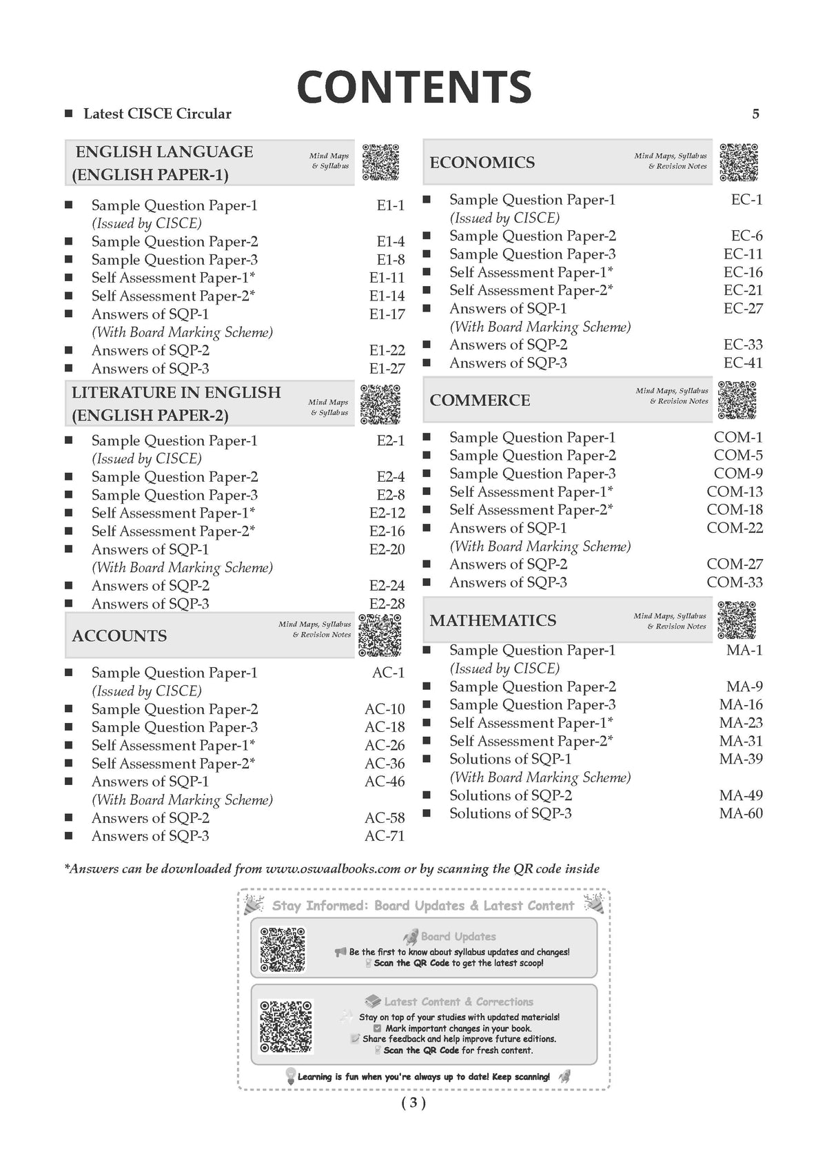 ISC 30 Combined Sample Question Papers Class-12 Commerce Stream (English Paper-1,English Paper-2, Accounts,Economics, Business Studies, Mathematics & Commerce)