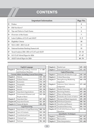 CLAT (UG) and AILET | 7 Years' Chapter-wise and Topic-wise Solved Papers | (2020 -2026) | For 2027 Admission Test
