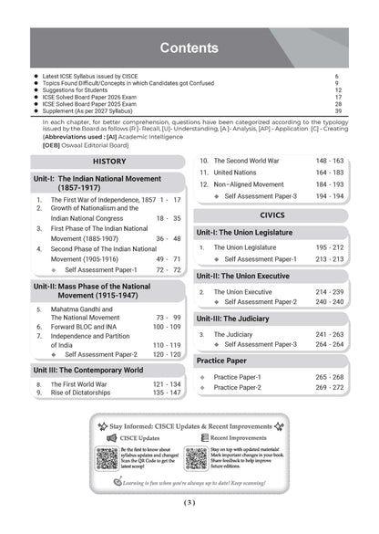 Class 10 ICSE Question Bank History & Civics (2017-2026) | For 2027 Exam Chapter-wise & Topic-wise with Competency Based Questions | Includes 2026 Paper- fully solved | Self-Assessment Papers | Practice Papers