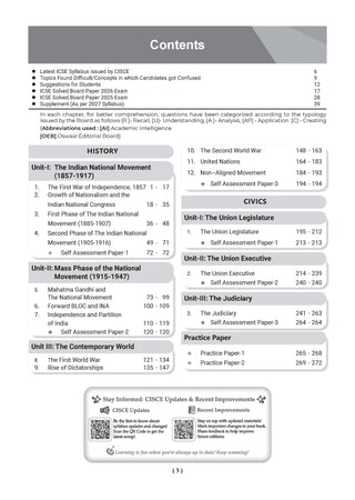 Class 10 ICSE Question Bank History & Civics (2017 – 2026) |For 2027 Exam Chapter-wise & Topic-wise with Competency Based Questions |  Includes 2026 Paper- fully solved | Self-Assessment Papers | Practice Papers