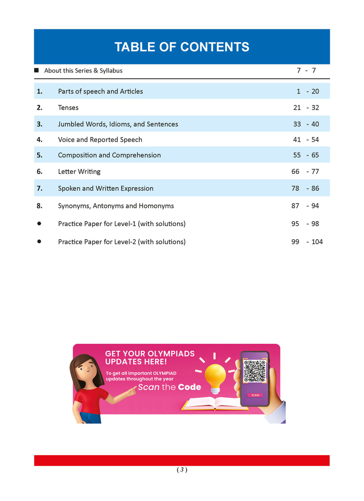 One for All Olympiads Previous Year Solved Papers Class 7 English For 2025 Exam