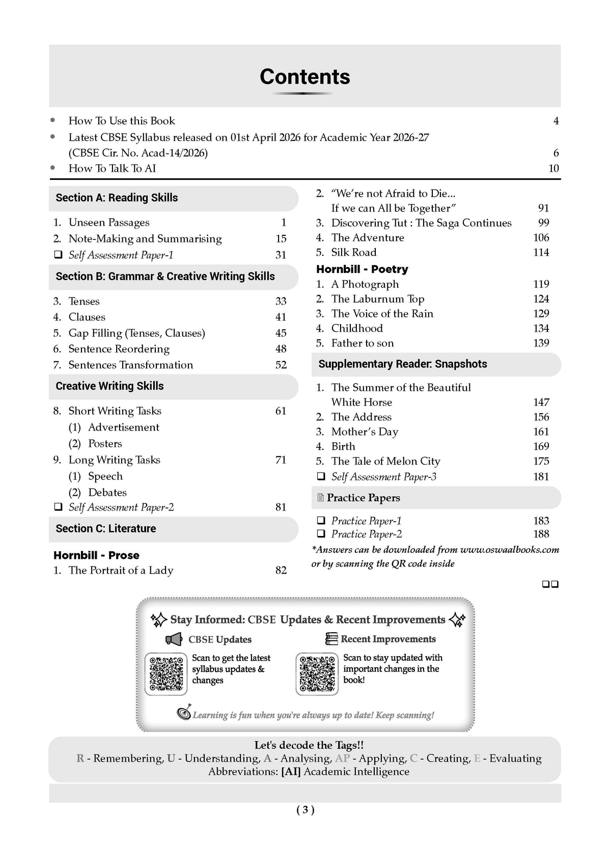 CBSE Class 11 English Core Question Bank | Chapter & Topic-wise Solved Papers (2017-2026) | Based on Latest Syllabus (April 2026) | Includes 2026 Papers | For 2027 Exam