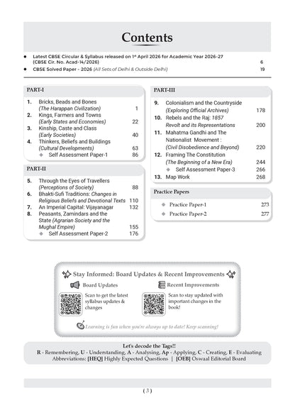 CBSE Class 12 History Question Bank | Chapter & Topic-wise Solved Papers (2017-2026) | Based on Latest Syllabus (April 2026) | Includes 2026 Papers | For 2027 Exam