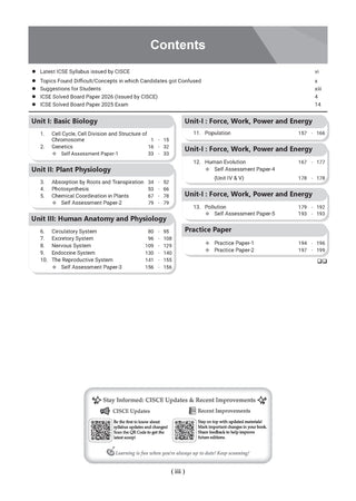 Class 10 ICSE Question Bank Biology (2017 – 2026) |For 2027 Exam Chapter-wise & Topic-wise with Competency Based Questions |  Includes 2026 Paper- fully solved | Self-Assessment Papers | Practice Papers