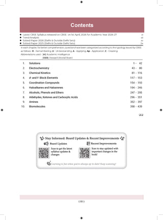 CBSE Xcellence 95+ | Class 12: Chemistry | Includes 2026 Board Paper | Mind Map, Revision Notes and Mnemonics | For 2027 Exam