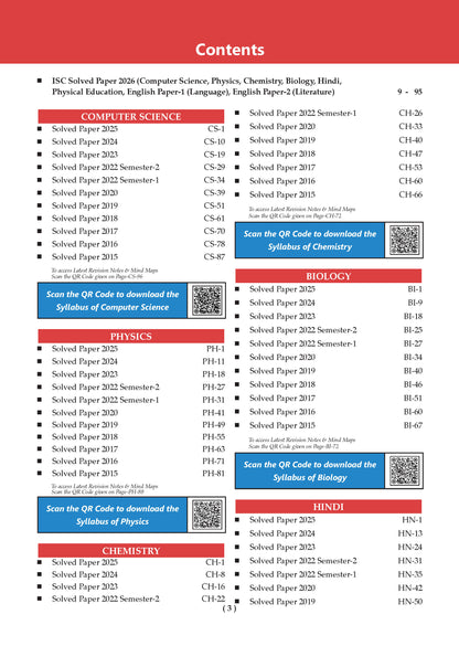 Oswaal ISC 10 Previous Years' Solved Papers Year-wise (2016-2026) | Class12, Science (PCB) | Physics, Chemistry, Biology, Eng1& 2, Hindi, Computer Science, Physical Education (2027 Exam) | Oswaal AI