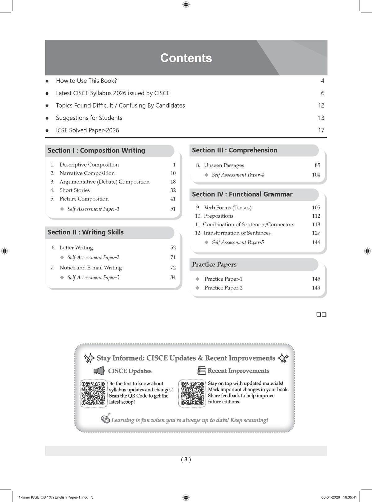 Class 10 ICSE Question Bank English Paper 1 (Language)(2017-2026) | For 2027 Exam Chapter-wise & Topic-wise with Competency Based Questions | Includes 2026 Paper- fully solved | Self-Assessment Papers | Practice Papers