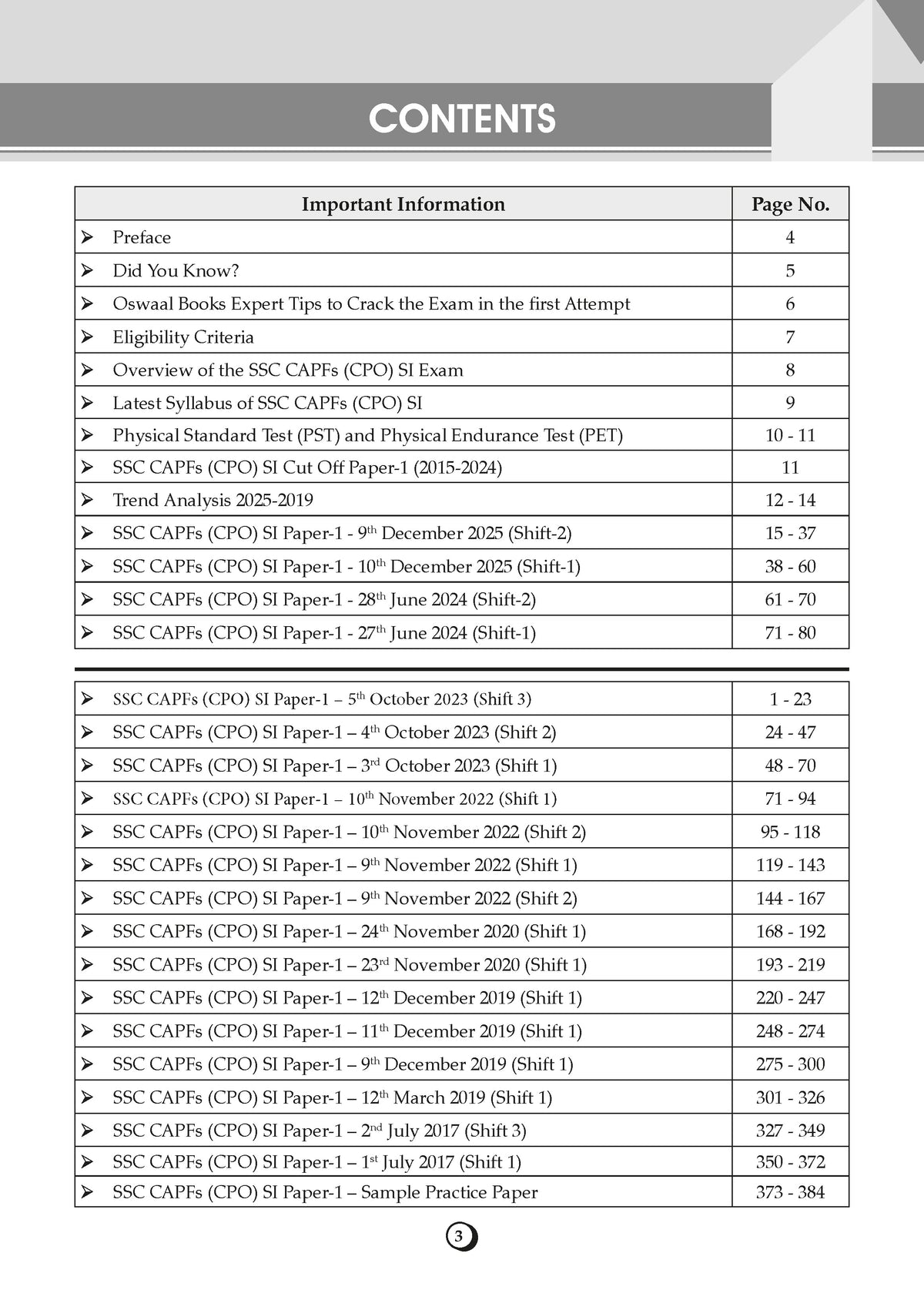 SSC CPO & Delhi Police SI Paper-1 19 Previous Years Solved Papers English Medium | 3900+ Questions + 1 Practice Paper | CAPF Year-wise 2017-2025 | For 2026 Exam