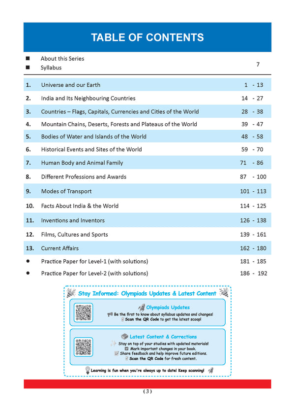One for All Olympiads Class 6 General Knowledge 2026 | Chapter-wise ...