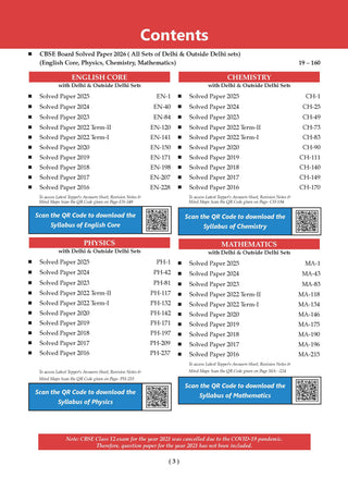 CBSE 10 Previous Years Solved Papers and Competency Focused Questions Chapter-wise Class 12 PCM (Set of 2)