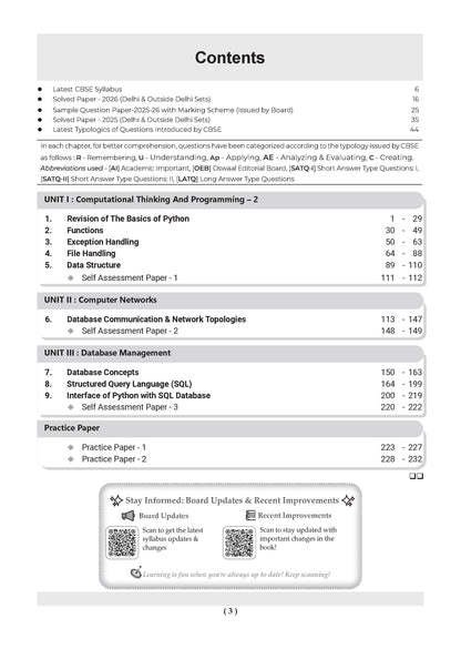 CBSE Class 12 Computer Science Question Bank | Chapter & Topic-wise Solved Papers (2017-2026) | Based on Latest Syllabus (April 2026) | Includes 2026 Papers | For 2027 Exam