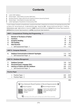 CBSE Class 12  Computer Science Question Bank | Chapter & Topic-wise Solved Papers (2017–2026) | Based on Latest Syllabus (April 2026) | Includes 2026 Papers | | For 2027 Exam