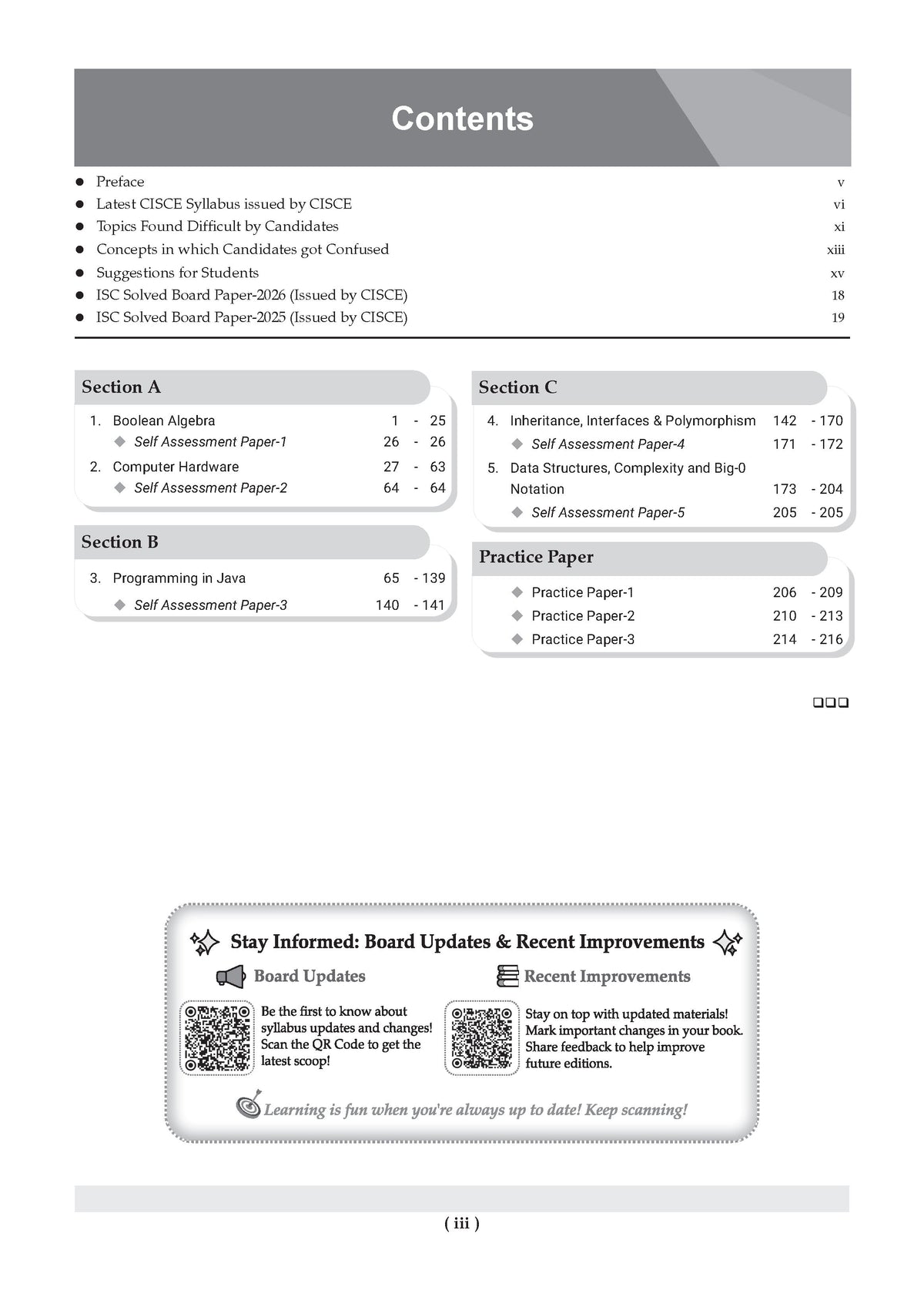 Class 12 ISC Computer Science Question Bank (2017-2026) | Chapter-wise & Topic-wise with Competency Based Questions | For 2027 Exam | With Solved 2026 Board Paper | Self-Assessment Papers