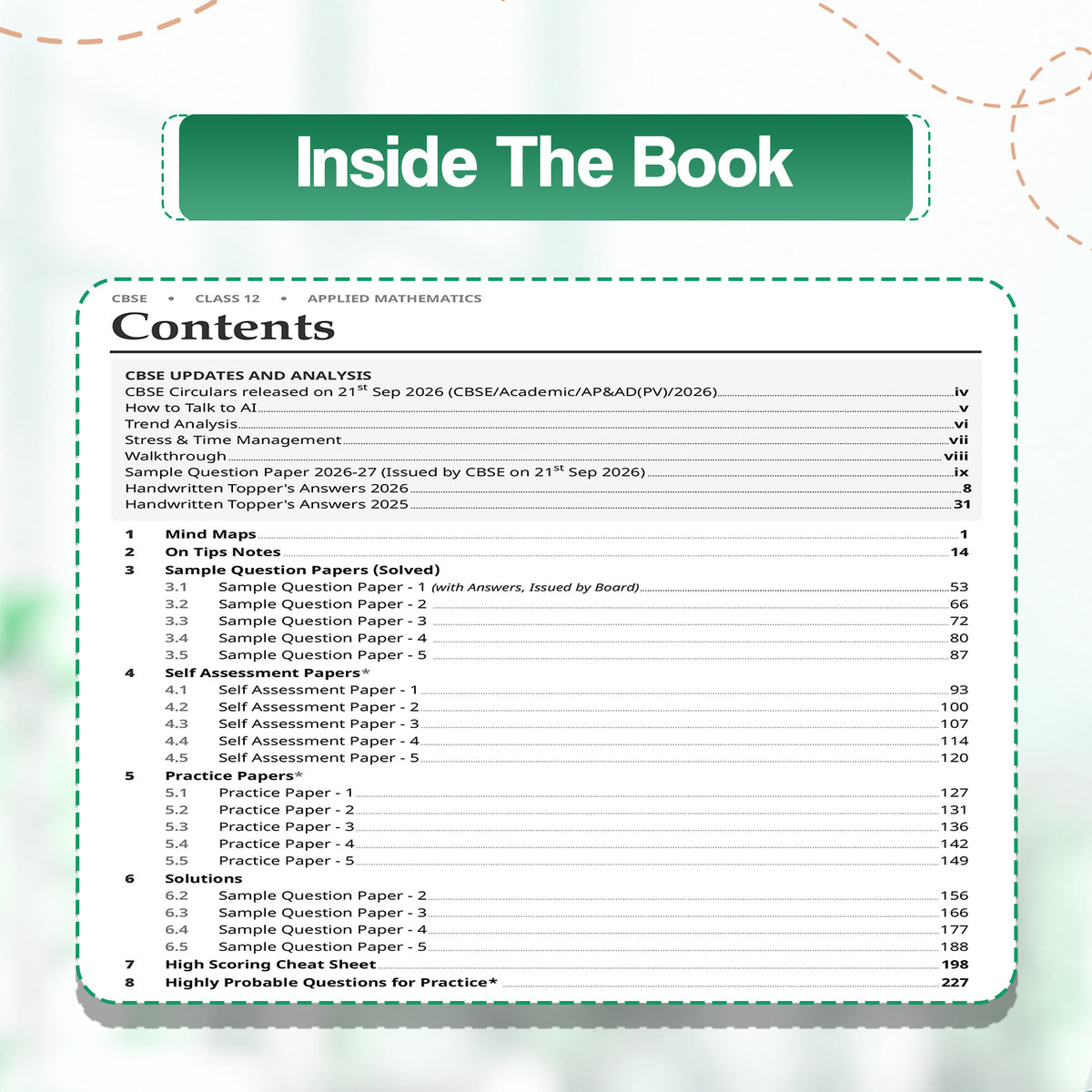 Oswaal CBSE 15 Sample Question Papers Class 12 Board Exam Applied Mathematics 2026-27 based on latest CBSE SQP dated (21 Sep 2026) | New Questions Typologies With Oswaal AI