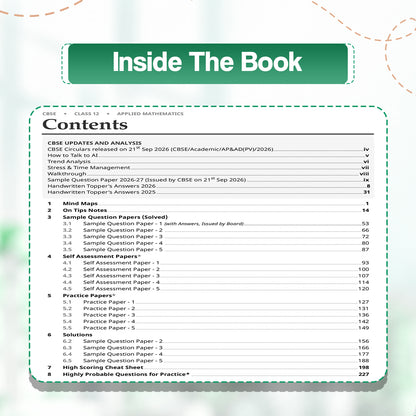 Oswaal CBSE 15 Sample Question Papers Class 12 Board Exam Applied Mathematics 2026-27 based on latest CBSE SQP dated (21 Sep 2026) | New Questions Typologies With Oswaal AI