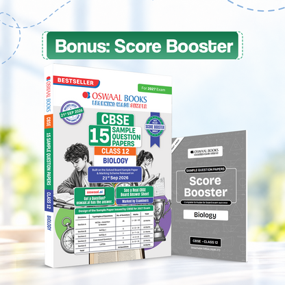 Oswaal CBSE 15 Sample Question Papers Class 12 Board Exam Biology 2026-27 based on latest CBSE SQP dated (21 Sep 2026) | New Questions Typologies With Oswaal AI