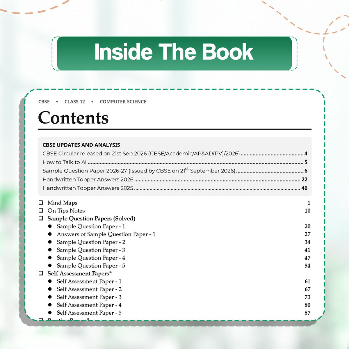 Oswaal CBSE 15 Sample Question Papers Class 12 Board Exam Computer Science 2026-27 based on latest CBSE SQP dated (21 Sep 2026) | New Questions Typologies With Oswaal AI