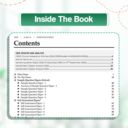 Oswaal CBSE 15 Sample Question Papers Class 12 Board Exam Computer Science 2026-27 based on latest CBSE SQP dated (21 Sep 2026) | New Questions Typologies With Oswaal AI