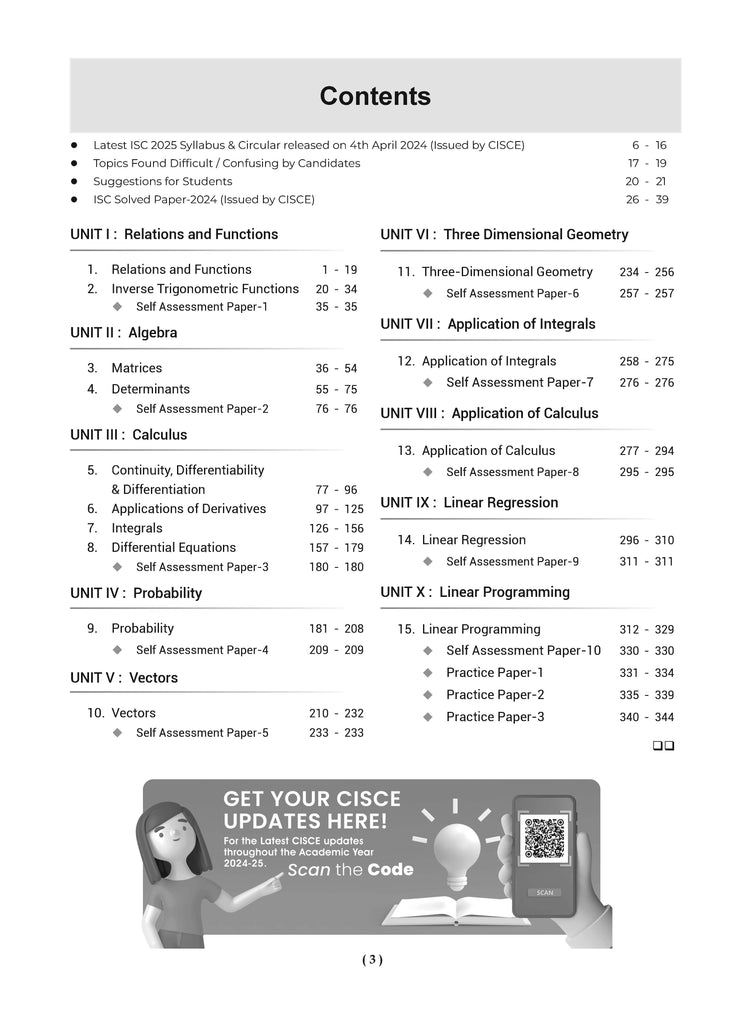 ISC Question Bank Class 12 Mathematics | Chapterwise | Topicwise | Solved Papers | For 2025 Board Exams