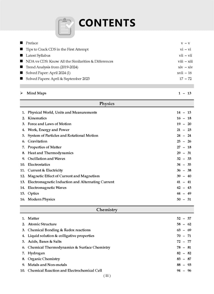 CDS (Combined Defence Services) 11 Years' Chapter-wise & Topic-wise Solved Papers (2014-2024) | Elementary Mathematics, English & General Knowledge (Set of 3 Books) | For 2024-25 Exam