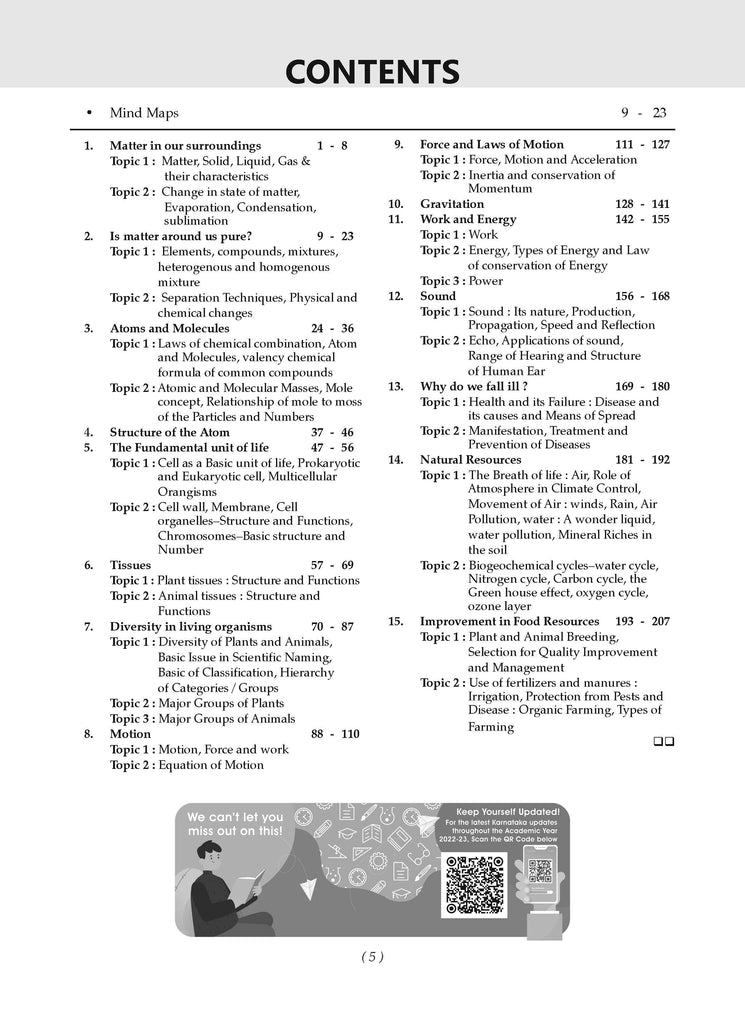 Karnataka SSLC Question Bank Class 9 Science Book | Chapter-wise & Topic-wise | With Complete Solutions | For Board Exams 2025