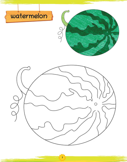 Lil Legends Book of Copy Colouring for kids,To Learn About Fruits, Age 3 +Â 